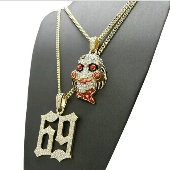 Iced Out 6ix9ine Saw Inspired & 69 Pendant & 20" 2 - Picture 4 of 5